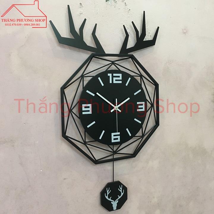 Đồng Hồ Treo Tường Quả Lắc Hình Đầu Hươu TP-103