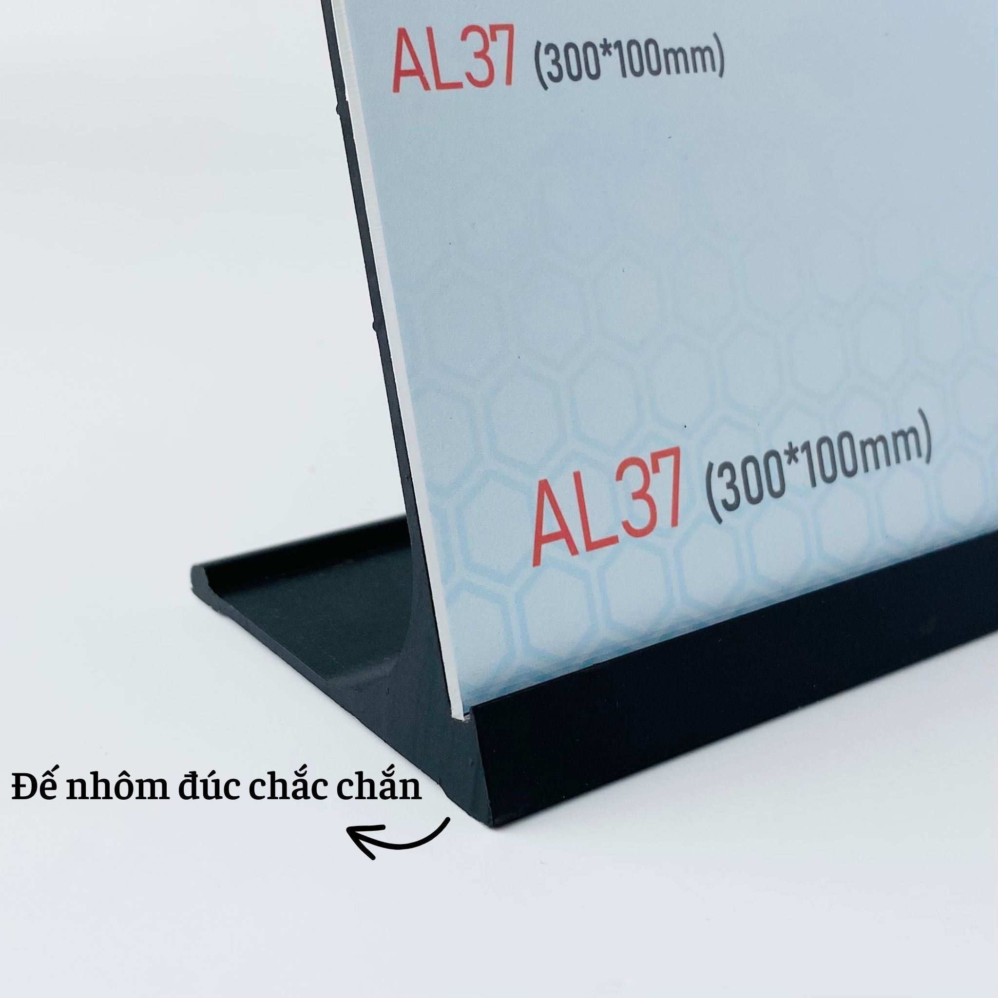 Bảng thông tin để bàn nhôm Enter AL37 300x100mm, Biển chức danh, Bảng tên để bàn, Kệ chức vụ