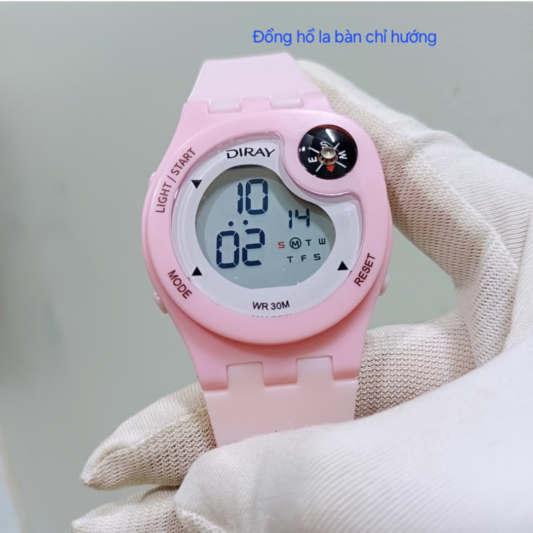 Đồng hồ điện tử có la bàn trẻ em, dây silicone nhiều màu, có bảo hành, chống nước