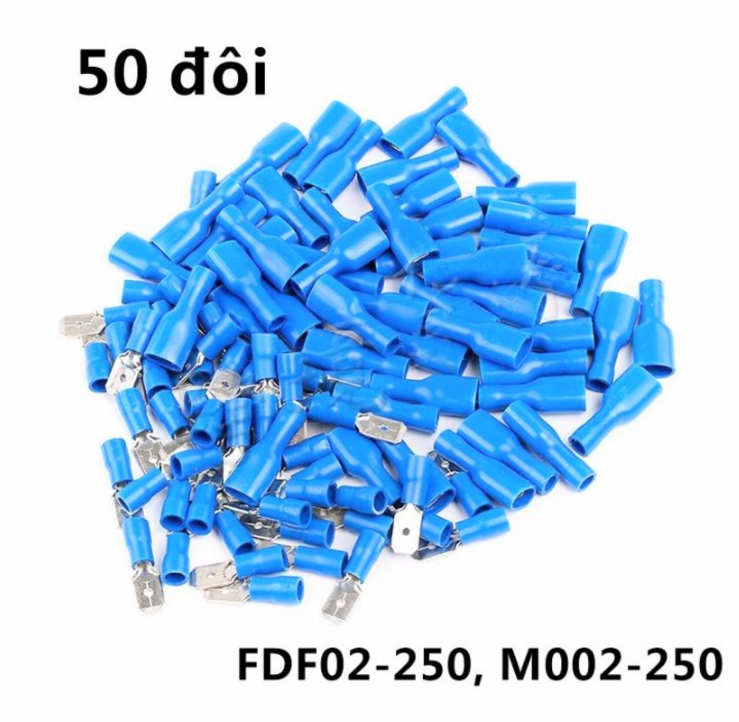 BỘ 100 CÁI ĐẦU CỐT NỐI DÂY ĐIỆN CÁCH ĐIỆN 50 ĐÔI LOẠI ĐẦU COS DẸP HÀNG CHẤT LƯỢNG