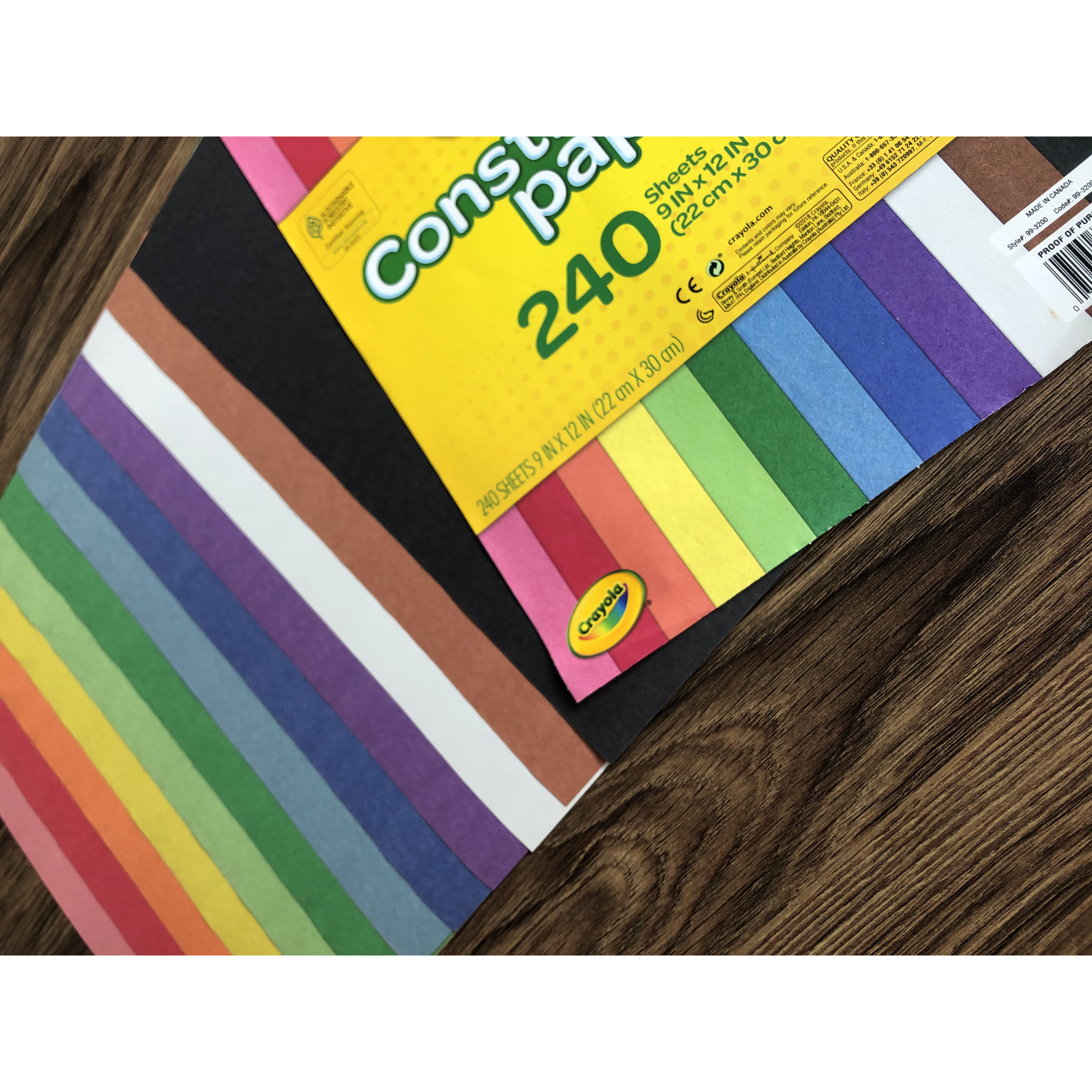 Com Bo 2 Xấp 12 Màu (Tổng Cộng 24 Tờ ) Giấy Thủ Công Crayola Made In Canada 