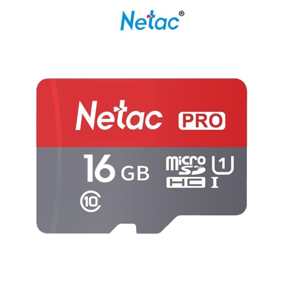 Thẻ nhớ microSDHC Netac Pro 16GB U1 2K 90MB/s - Không Box (Đỏ) - Nhất Tín Computer