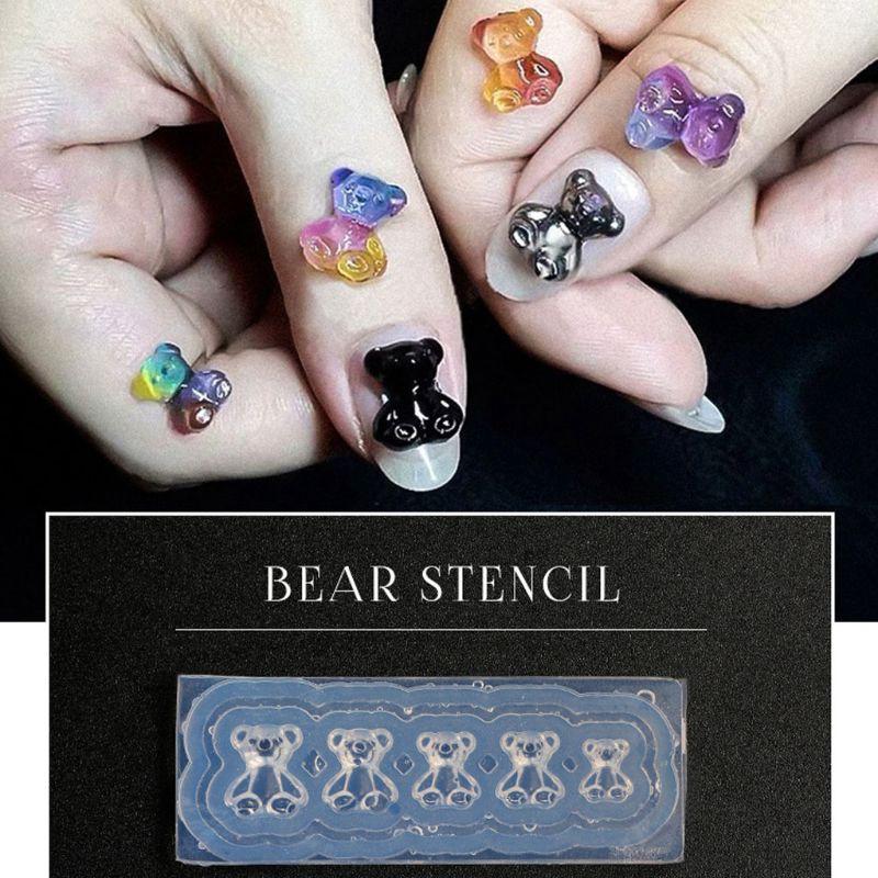 Khuôn nail Bướm, Nơ, Tim, Gấu silicon.