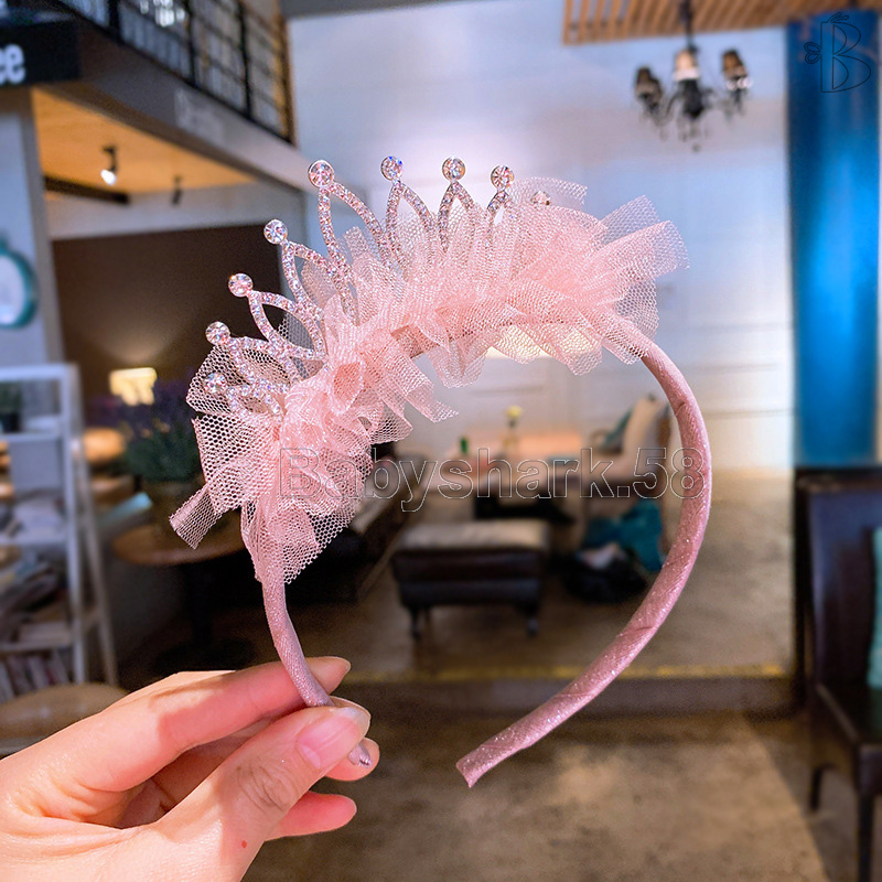 Băng Đô Cài Tóc Công Chúa Màu Hồng Xinh Xắn Dành Cho Bé Gái