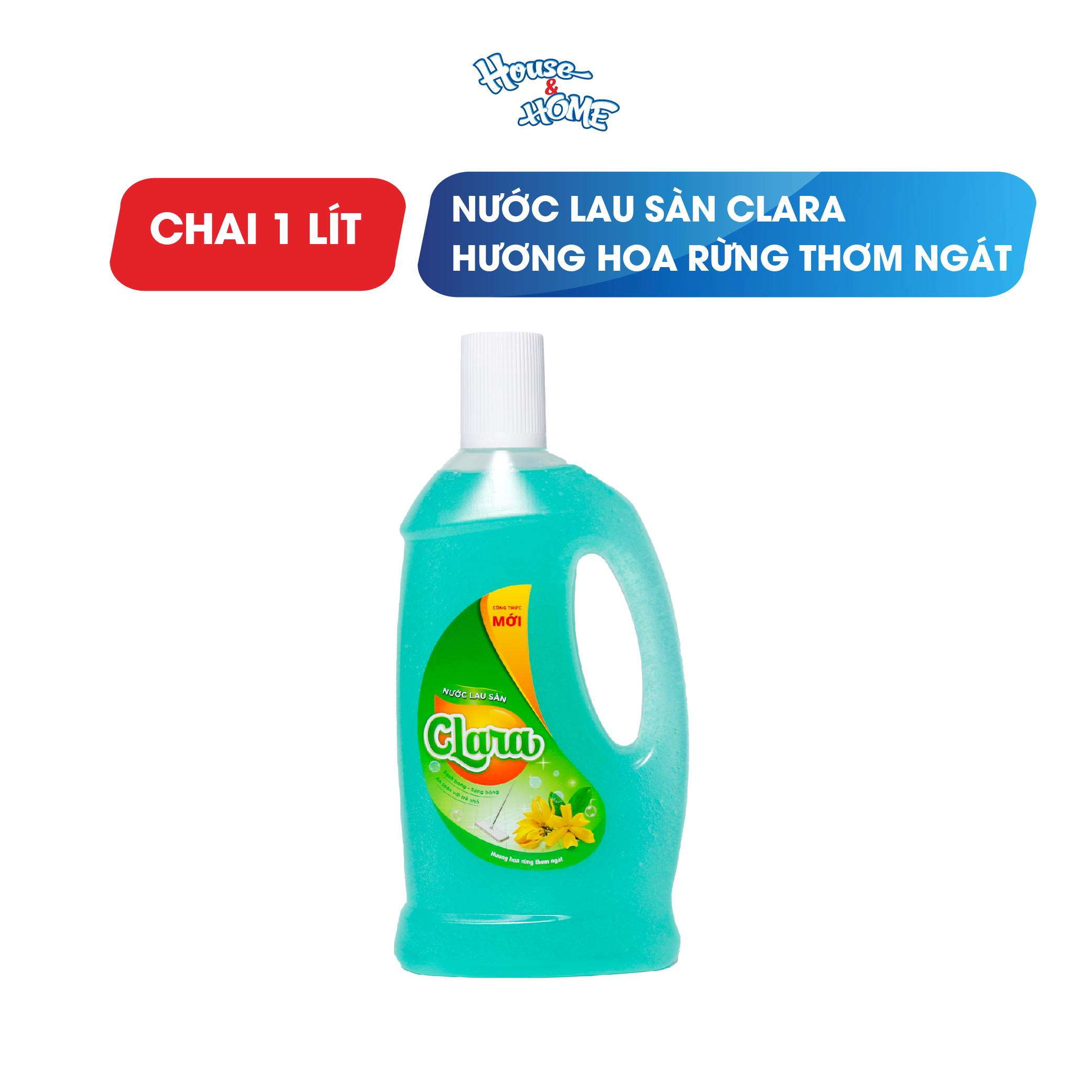 Nước lau sàn Clara hương hoa rừng thơm ngát chai 1L