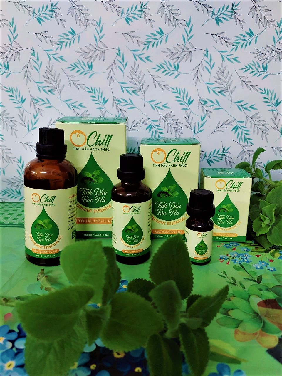 Tinh Dầu Bạc Hà OCHILL, Nguyên Chất 100%, Peppermint Essential Oil - Kiểm Định QUATEST, COA