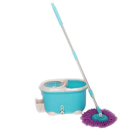 Bộ cây lau nhà xoay tay 360 độ Lock&amp;Lock -Xanh dương ( 2 white mop +1 purple mop) -