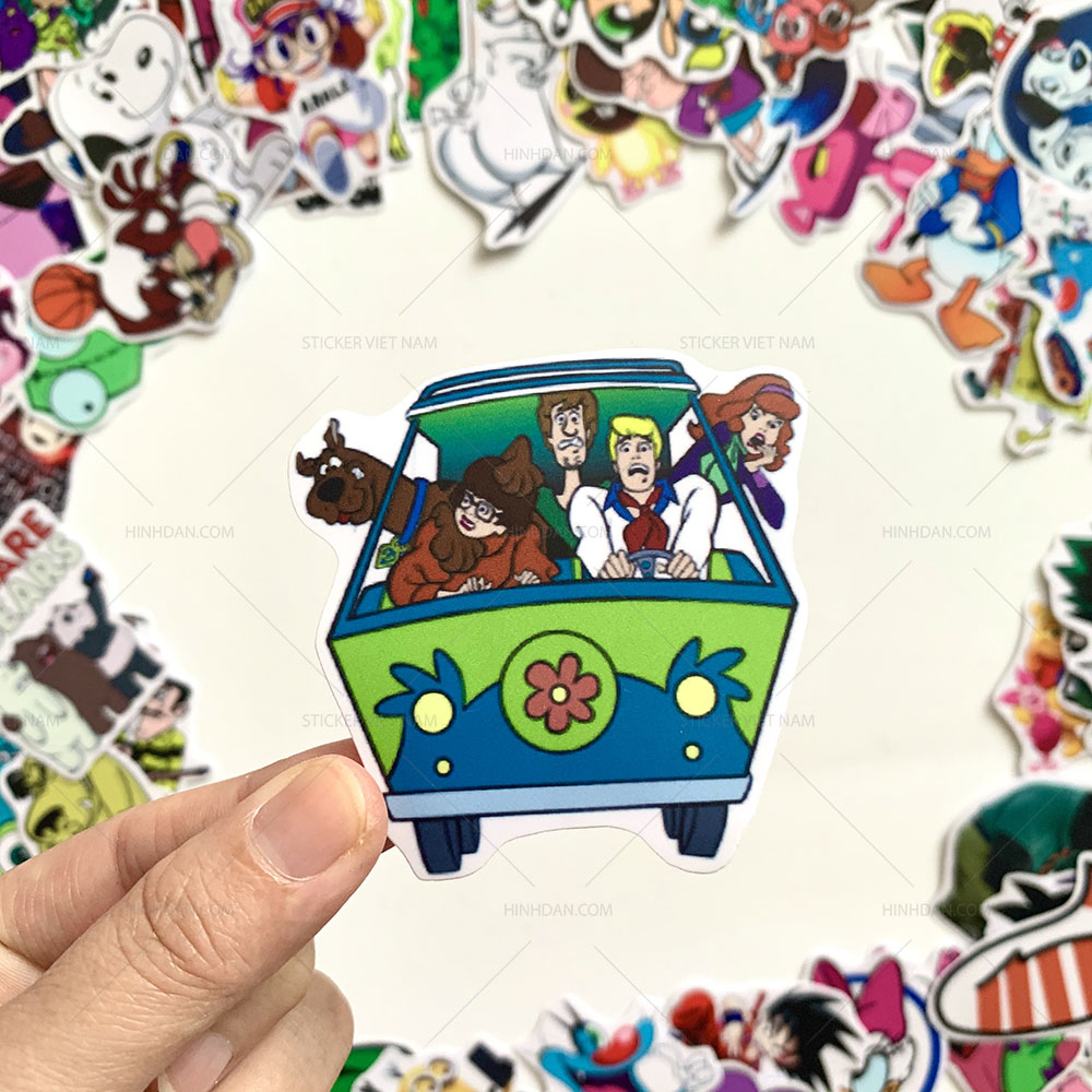 Bộ sticker chủ đề Cartoon hoạt hình 2019, decal hình dán  chống nước, trang trí nón bảo hiểm, điện thoại, lap top