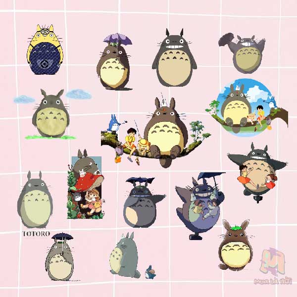 Miếng Dán Stickers chủ đề Totoro