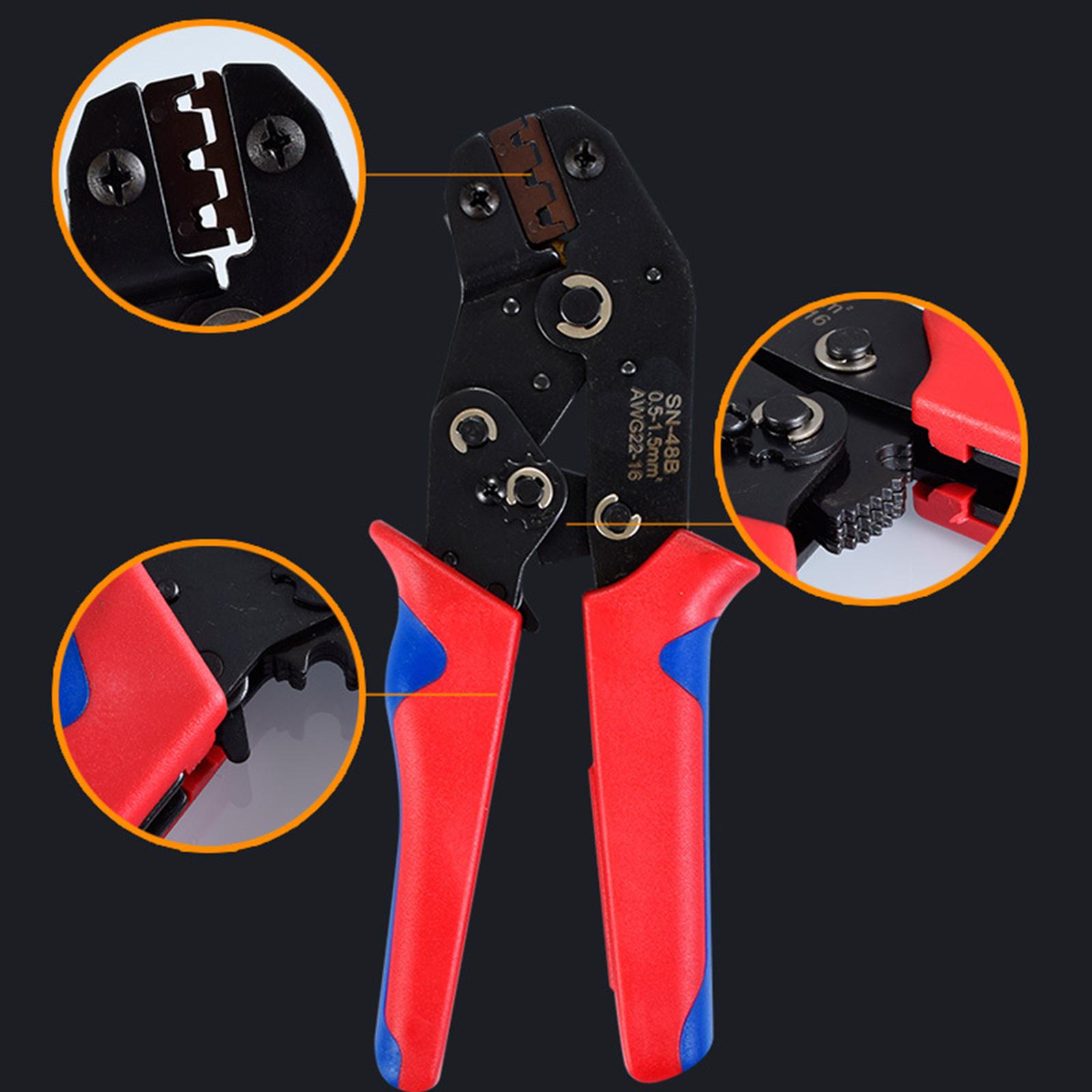 Wire Terminals Crimping Tool Kit, Self-Adjusting Automatic Ratcheting Wire Terminals Crimper Tool AWG20-10 with 600PCS Connectors