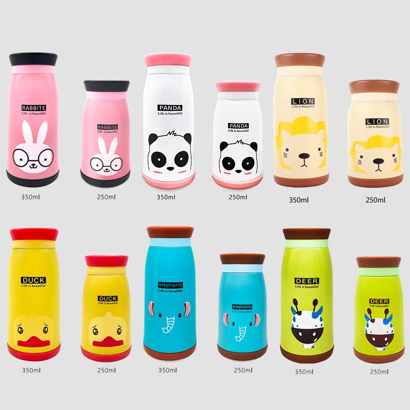 Hàng Mới 250Ml/350Ml Hoạt Hình Giữ Nhiệt Màu Bình Thép Không Gỉ Thermocup Hút Chân Không Nhiệt Ngộ Nghĩnh Sinh Nhật Cặp Đôi tặng Kid