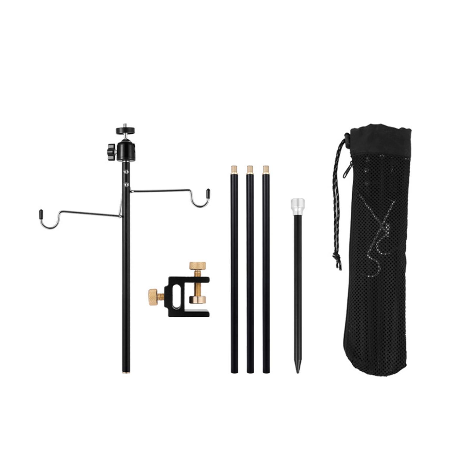 Camping Lantern Stand, Light Stand Hanger, Foldable Portable Aluminum Lantern Pole Hanger, Light Holder for Outdoor Hiking Garden BBQ Fishing