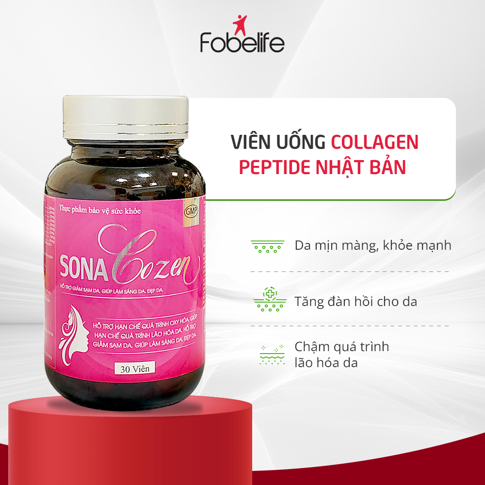 Viên Uống Bổ Sung Collagen Giảm Sạm Da Giảm Da Nhăn Làm Sáng Da Đẹp Da SonaCozen - Hộp 30 viên