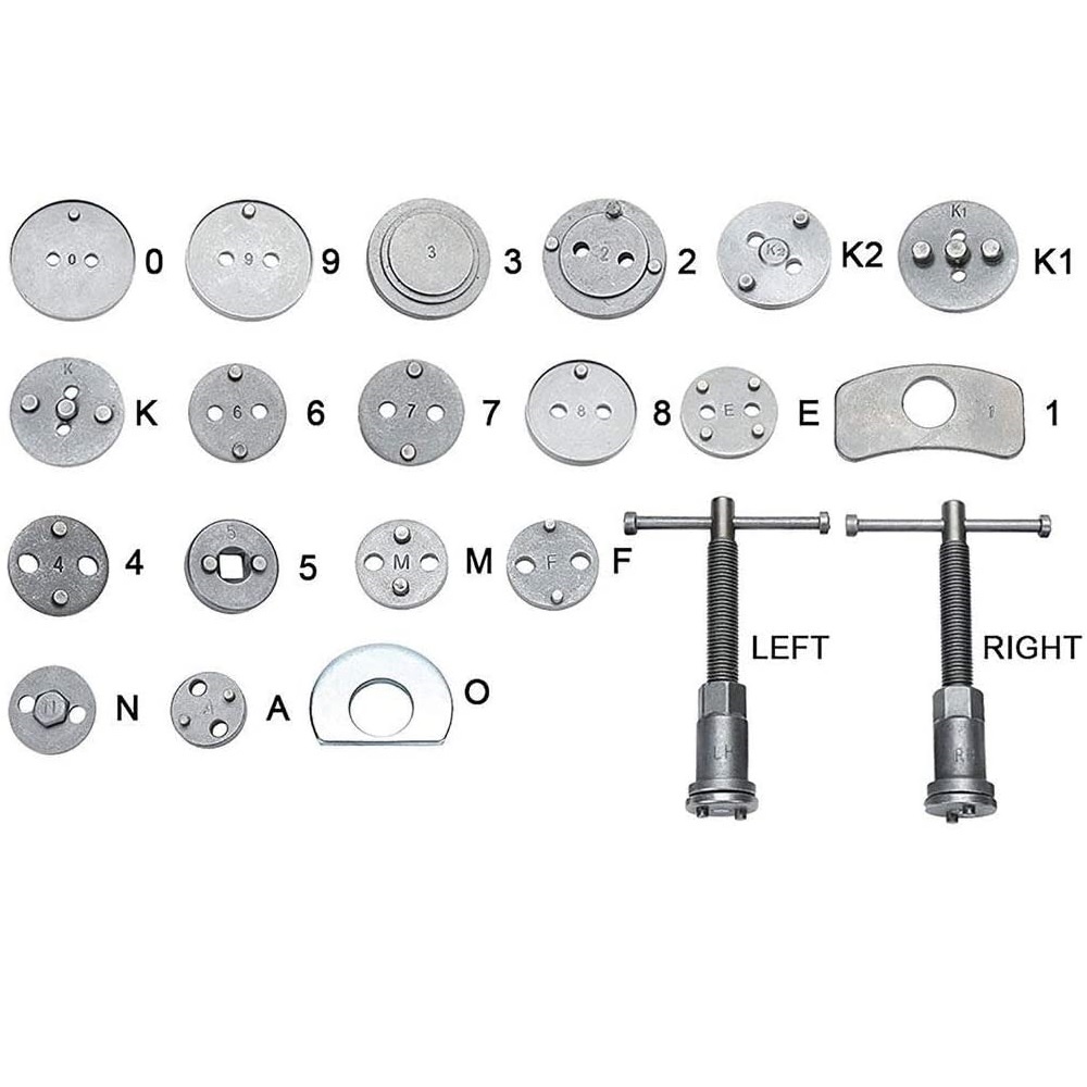 Bộ cảo ép thắng đĩa 2 chiều THUẬN NGHỊCH, bộ vam ép piston phanh 21 chi tiết chất lượng cao - Bộ vam ép piston heo dầu