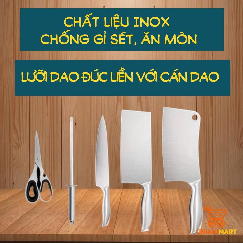 Bộ dao inox 6 món Nhật Bản chống gỉ, chống ăn mòn an toàn cho sức khỏe, bộ dao bền, đẹp chắc chắn