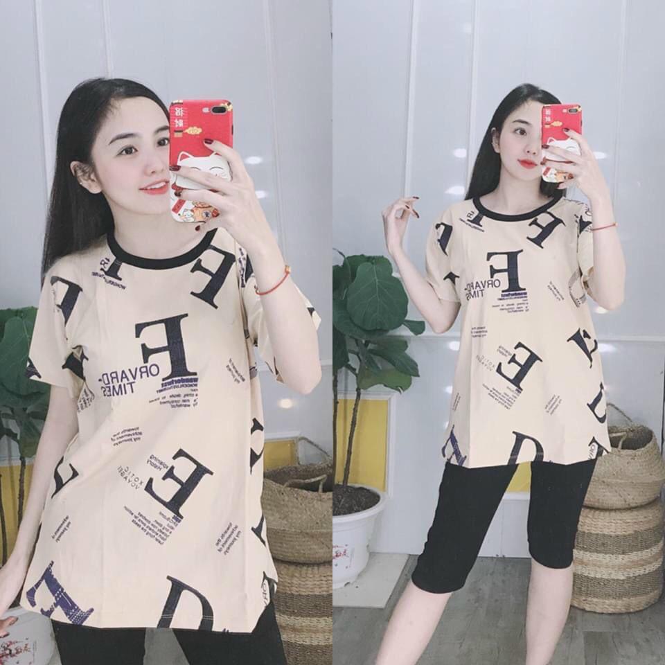 Set đồ bộ mặc nhà quần lửng kết hợp áo form rộng size 40-65kg