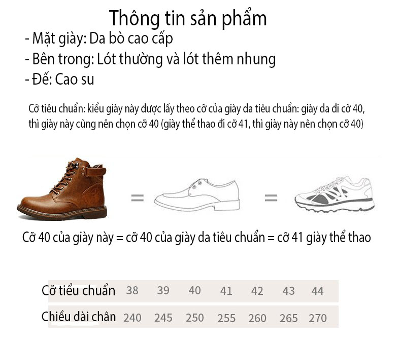 12689 Giày martin da thật nam phong cách Châu Âu - Mã 12689