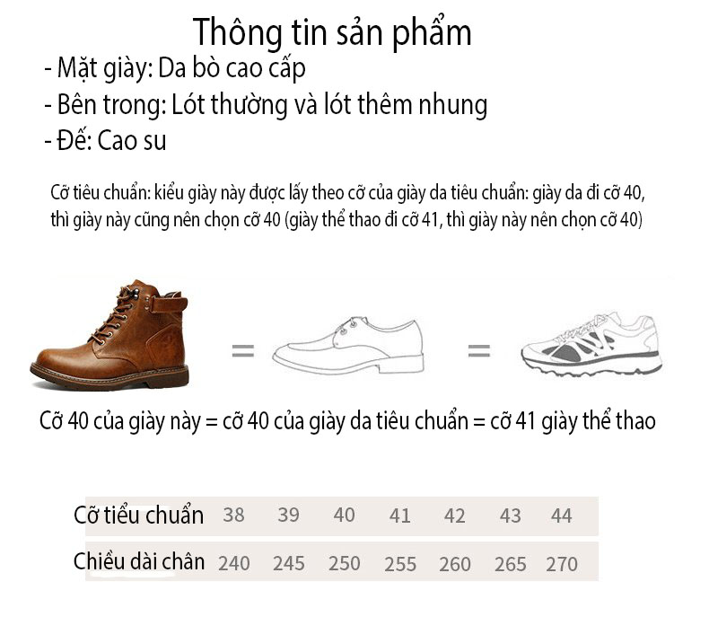 Giày cao cổ da thật nam phong cách - Mã 12689