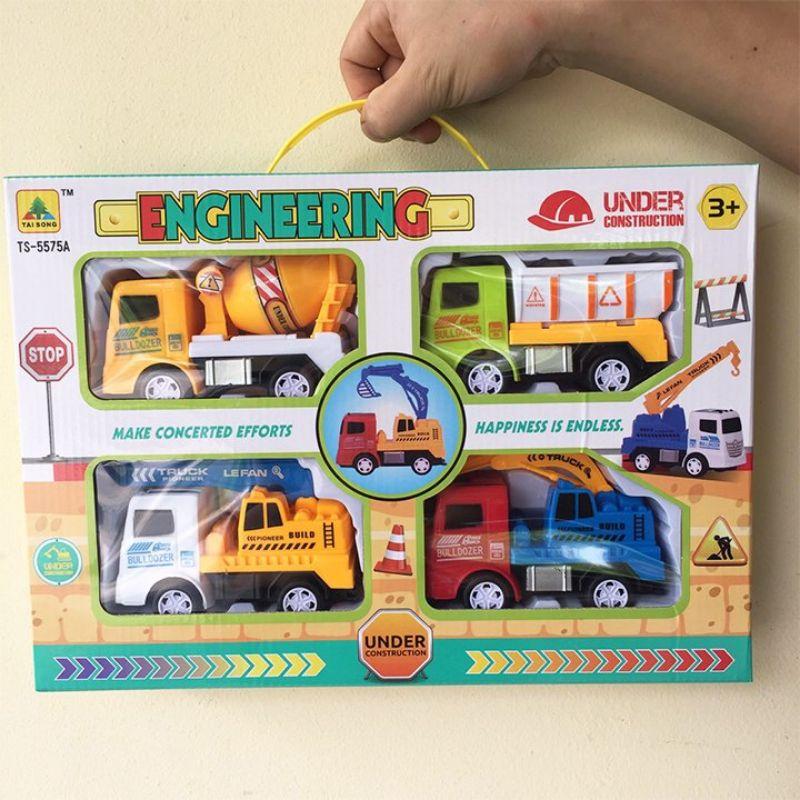 Bộ 4 xe công trình bánh đà