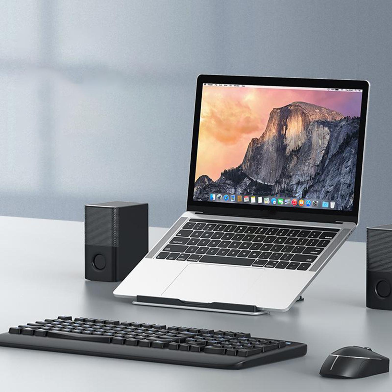 Laptop Stand, 4 Angles Portable Angled Laptop Aluminum Stand. Adjustable Height Laptop Holder with Slide-Proof Silicone for Laptop