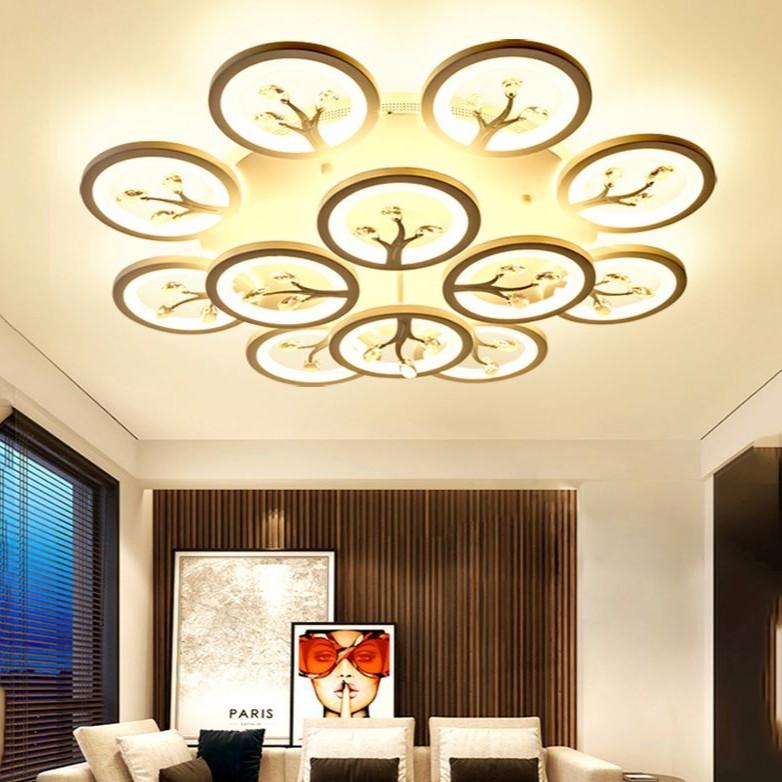 Đèn trần phong cách hiện đại trang trí nội thất sang trọng với 3 chế độ ánh sáng - kèm điều khiển từ xa - .