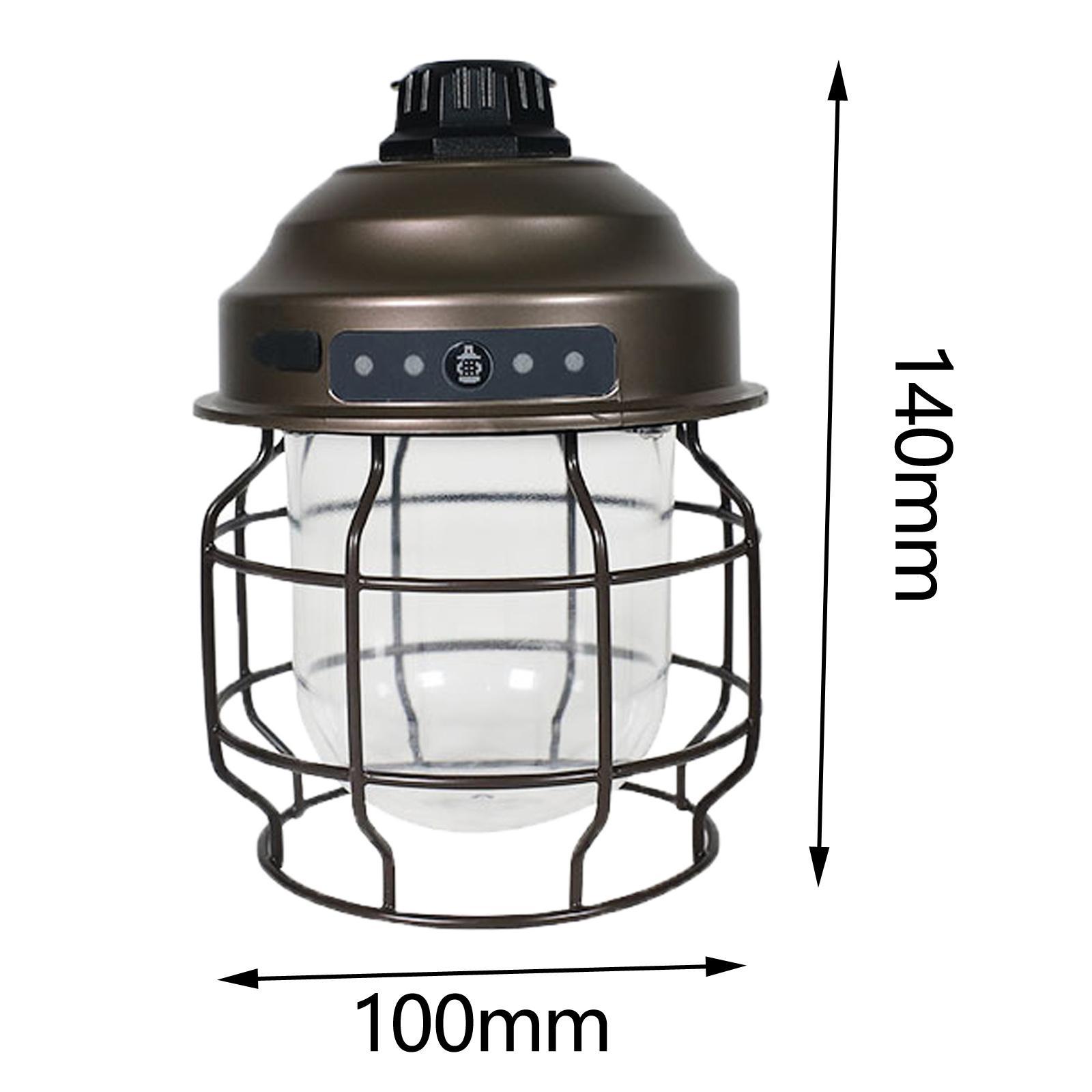 Camping Lantern LED Light Tent Lamp Rechargeable   Dimmable for Hiking - Copper
