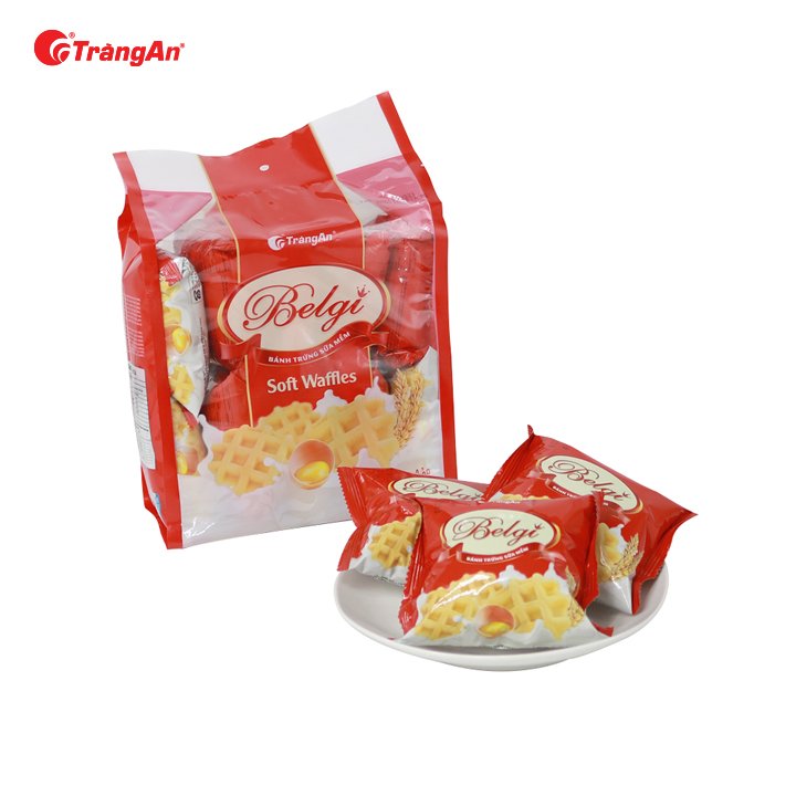 Bánh Belgi Trứng Sữa Mềm Túi 230g, Thương Hiệu Tràng An