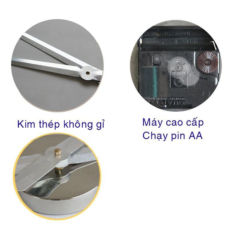 Đồng hồ dán tường Châu Âu cỡ lớn DIY 3D trang trí cao cấp