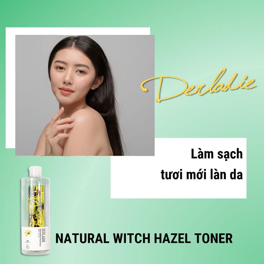 Combo Nước Hoa Hồng + Kem dưỡng ẩm cho da mụn Derladie Witch Hazel Perfect Vitamin