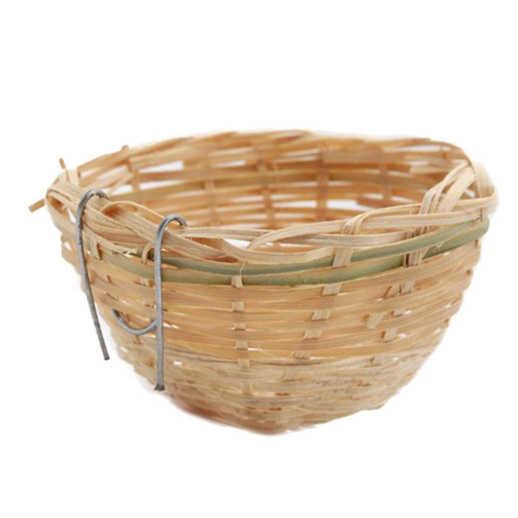 Bamboo Woven Small Bird Nest Hanging Cage Hatching for Finch Parrot Canary