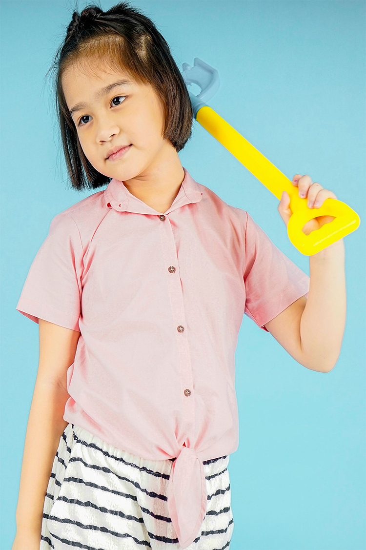 Áo Sơ Mi Bé Gái Cột Nơ Bụng Ugether UKID96
