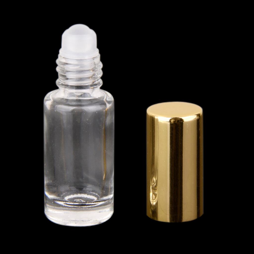 5pcs Refillable Empty Perfume Roll-on Bottles 5ml - Clear