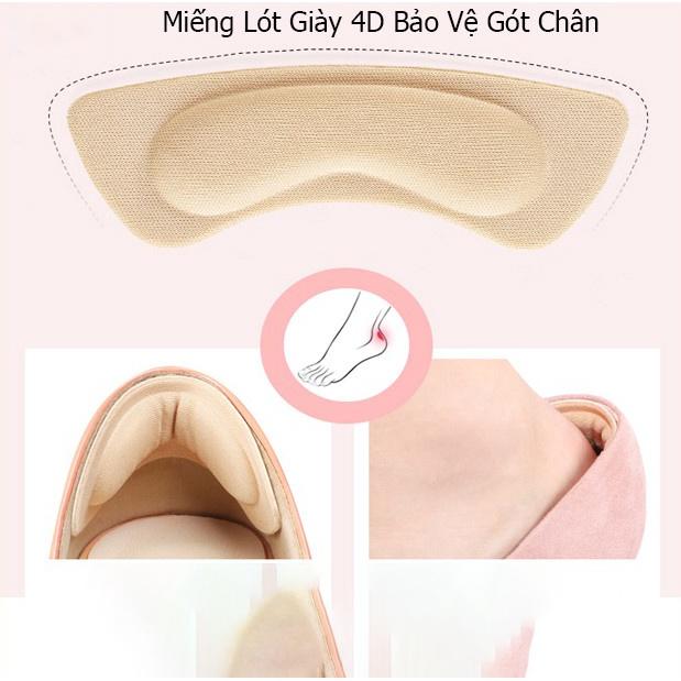 Miếng lót giày cao gót nữ HACHIKI cotton bảo vệ gót giảm đau chân chống trầy chân LG02 - Đen