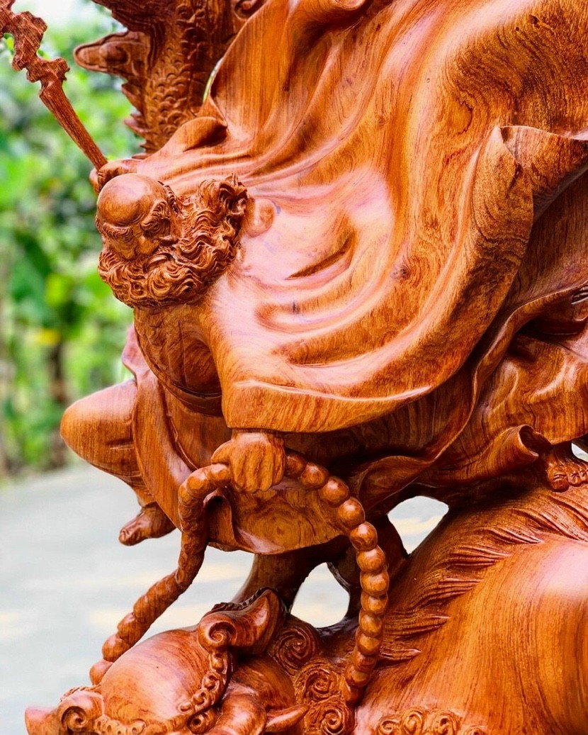 Hình ảnh Tượng đạt ma sư tổ bằng gỗ hương đá kt cao 100×36×17cm