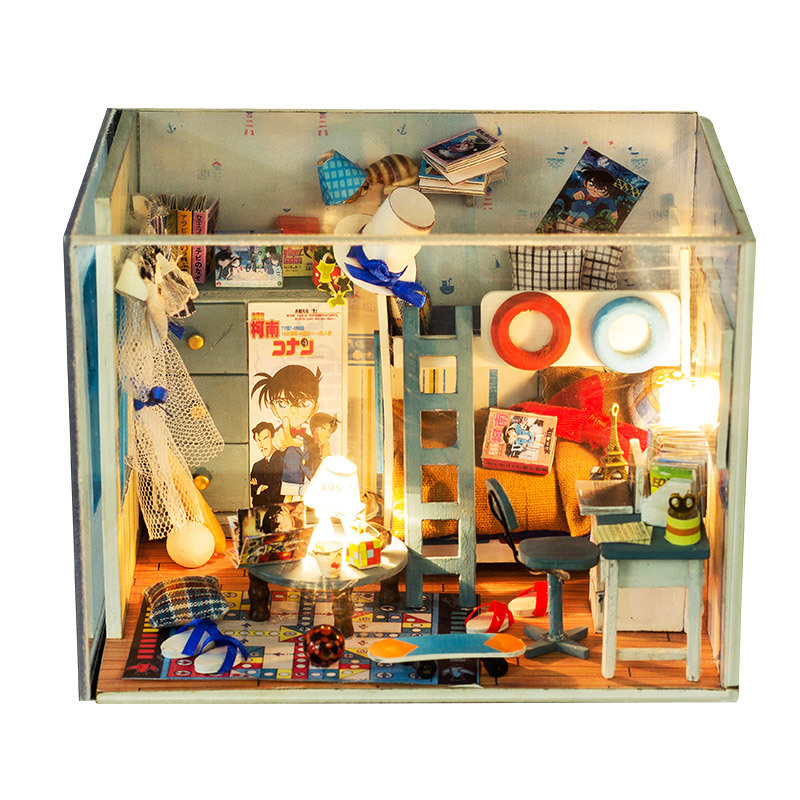 Mô hình nhà DIY Doll House Detective Conan Thám tử Conan Kèm Mica Chống bụi