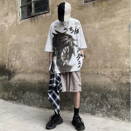 ÁO thun unisex ngắn tay dáng rộng phong cách Hip Hop in hình punk rock