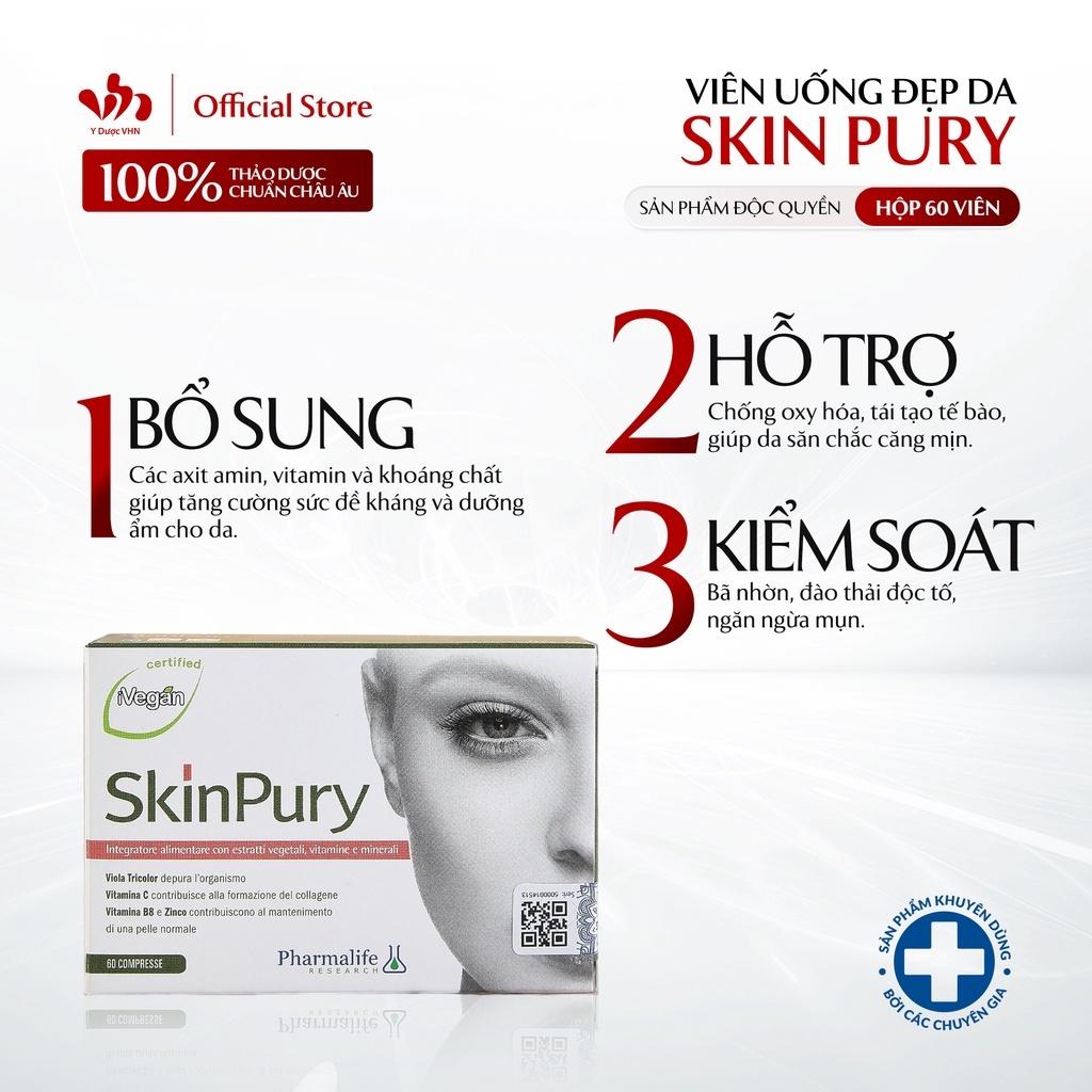 Viên Uống Đẹp Da Skin Pury PHARMALIFE RESEARCH Hỗ Trợ Thải Độc, Ngăn Ngừa Lão Hóa 60 Viên/Hộp