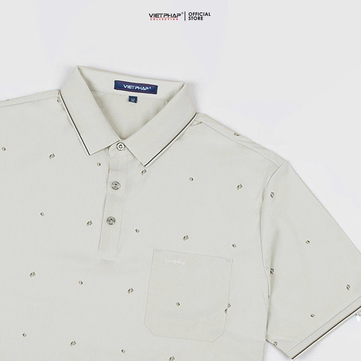 Áo Polo Nam VIỆT PHÁP Form Luxury - Thun Lụa Lạnh In, lịch lãm, sang trọng 50564