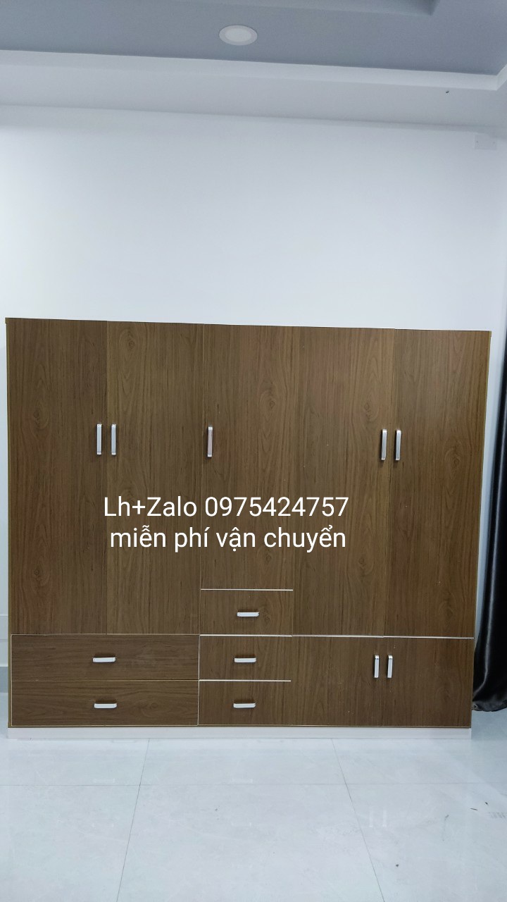 Tủ nhựa đài loan 5 cánh màu gỗ