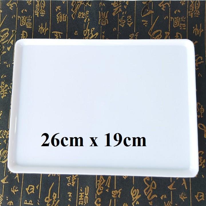 Khay nhựa mâm nhựa trắng nhiều size kích cỡ chuyên dụng đựng trang sức phụ kiện trưng bày.
