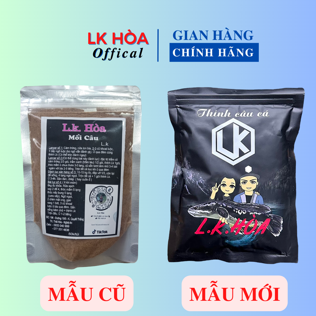 Mồi câu các loại cá hàng mới nhất của LK Hòa 2021