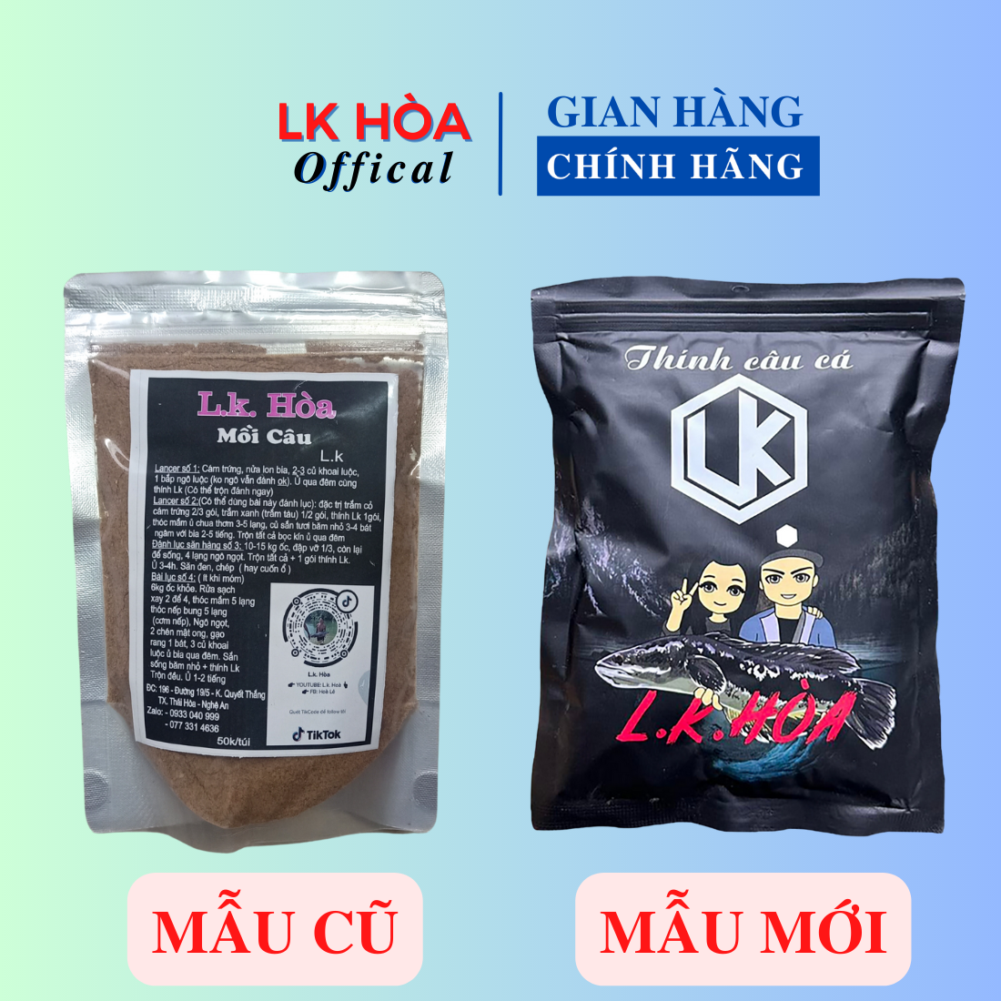 Mồi Câu Cá Lk Hòa - Cám câu cá Lk tổng hợp chuyên câu cá to Phiên bản UPDATE 2023