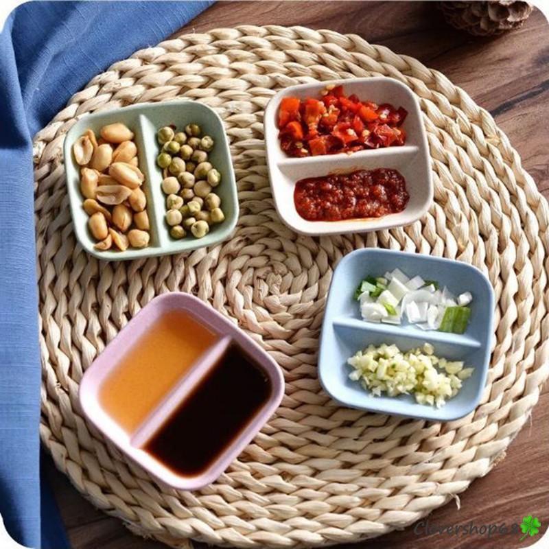 Chén Đựng Gia Vị Lúa Mạch 2 Ngăn -M02