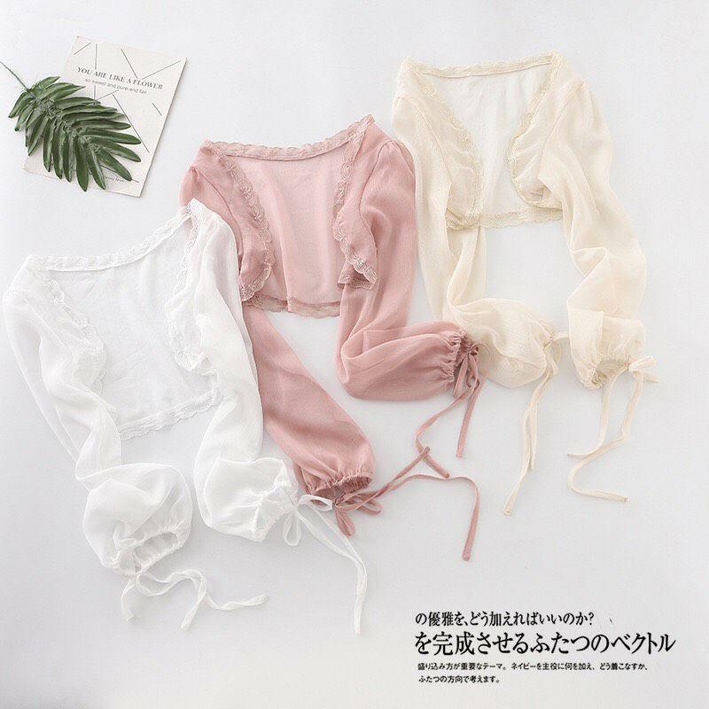 ÁO KHOÁC VOAN MỎNG MANH PHỐI REN