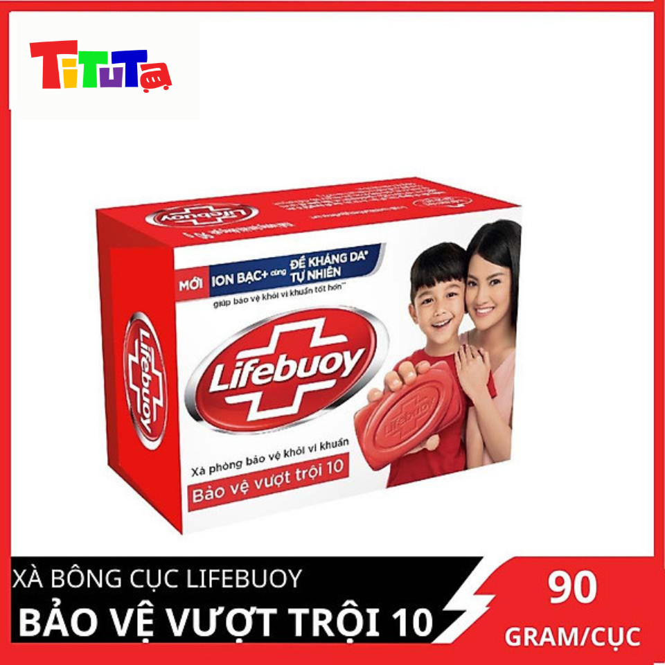 Xà bông cục Lifebuoy Bảo vệ vượt trội 10 (Đỏ) 90g