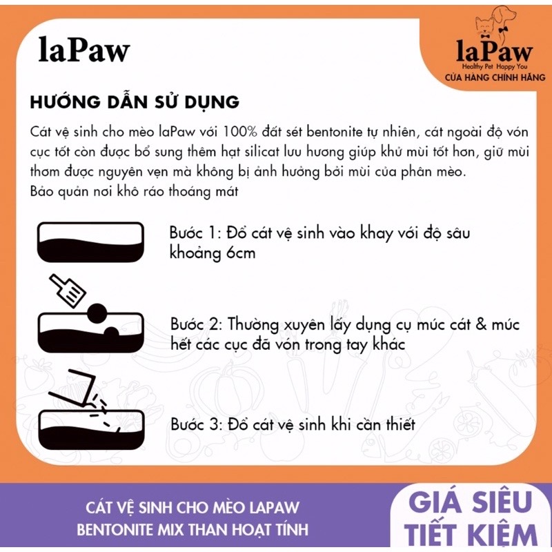 Cát vệ sinh lapaw cho mèo