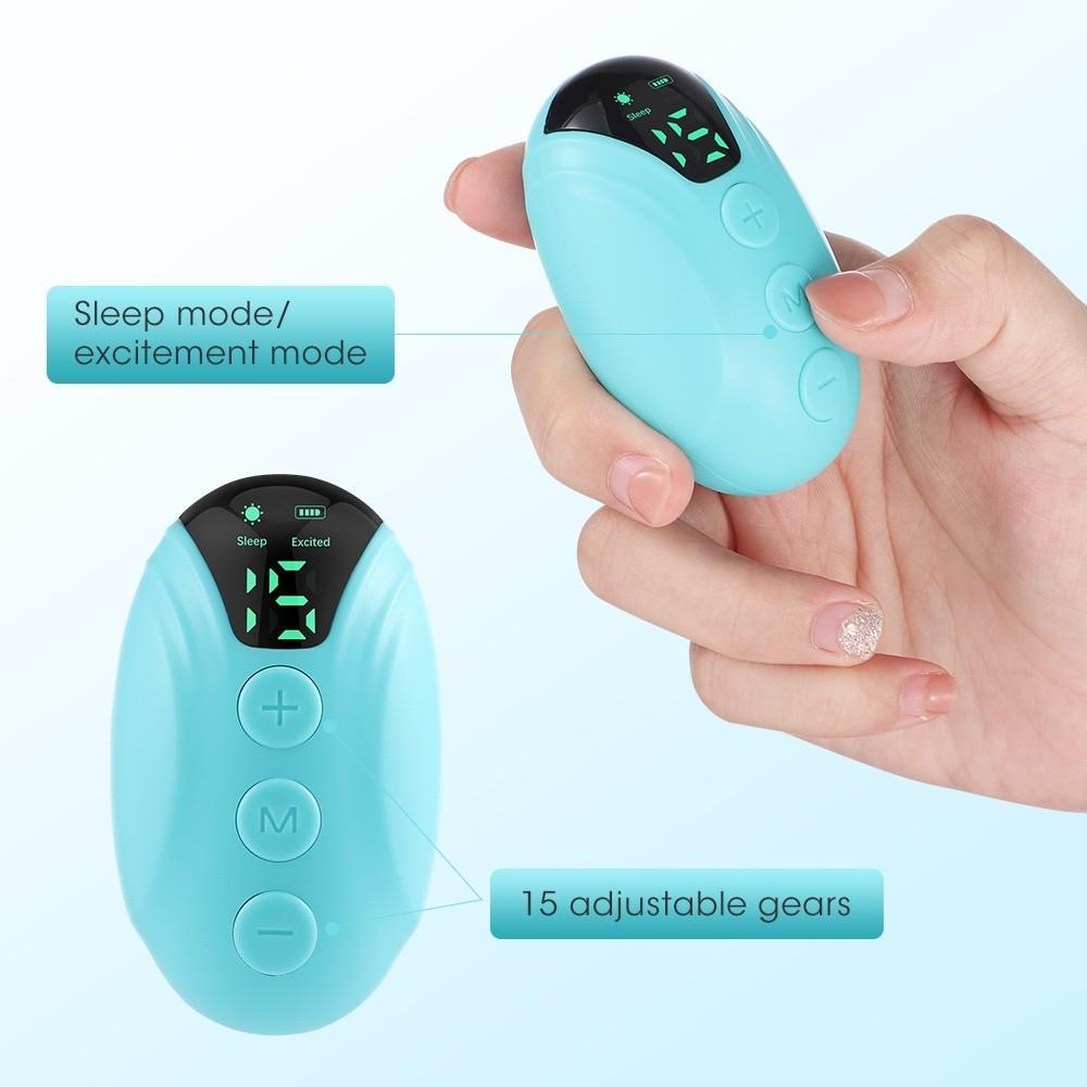 Máy xung nhịp hỗ trợ giấc ngủ cầm tay Mini 15 Tốc Độ Có Đèn LED Sạc USB chống mất ngủ lâu ngày