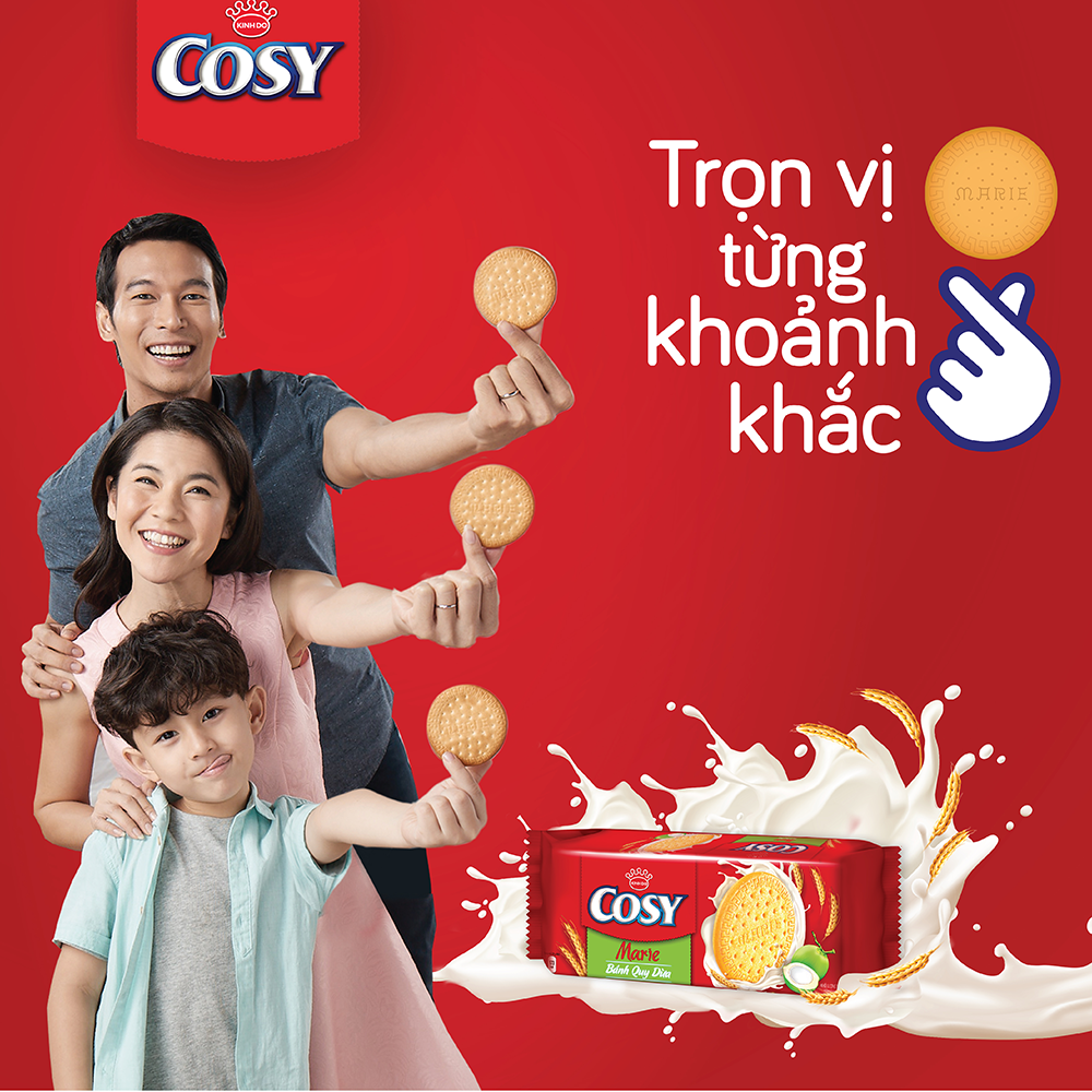 Combo 3 Gói Bánh Quy Cosy Marie Dừa 144g