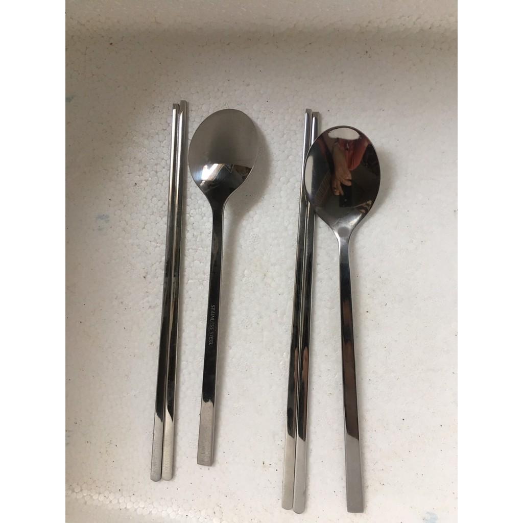 COMBO 10 CÁI MUỖNG ĐẦU TRÒN CÁN DÀI INOX SÁNG BÓNG DÀY 22 CM