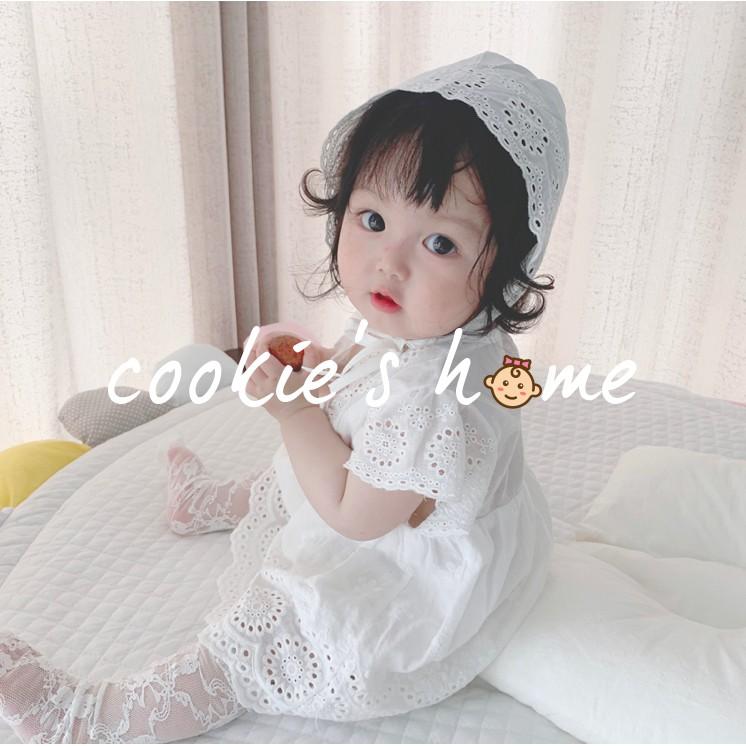 [Cookie'sHome x princess] Bộ body trắng kèm nơ coton cho bé gái sơ sinh chụp thôi nôi đầy tháng studio
